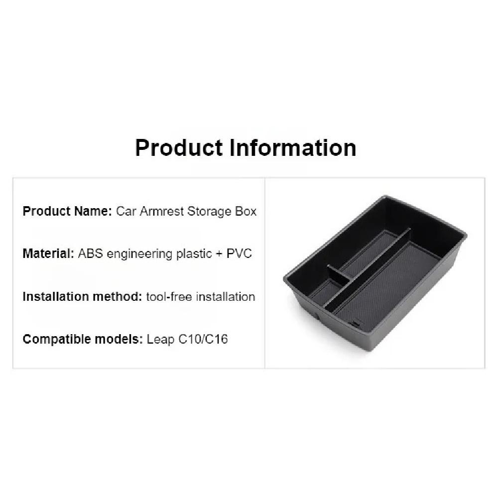 Armrest Storage Box For Leapmotor C10 2024-2026 Car Organizer Case Center Console Storage Tray Auto Interior Accessories TPE