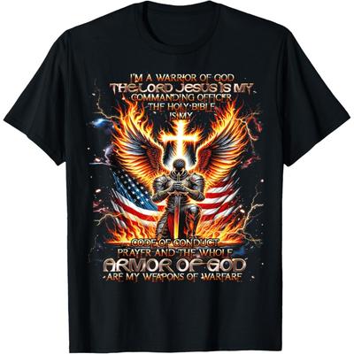 I'm A Warrior Of God The Lord Jesus Is My Commanding- Knight T-Shirt