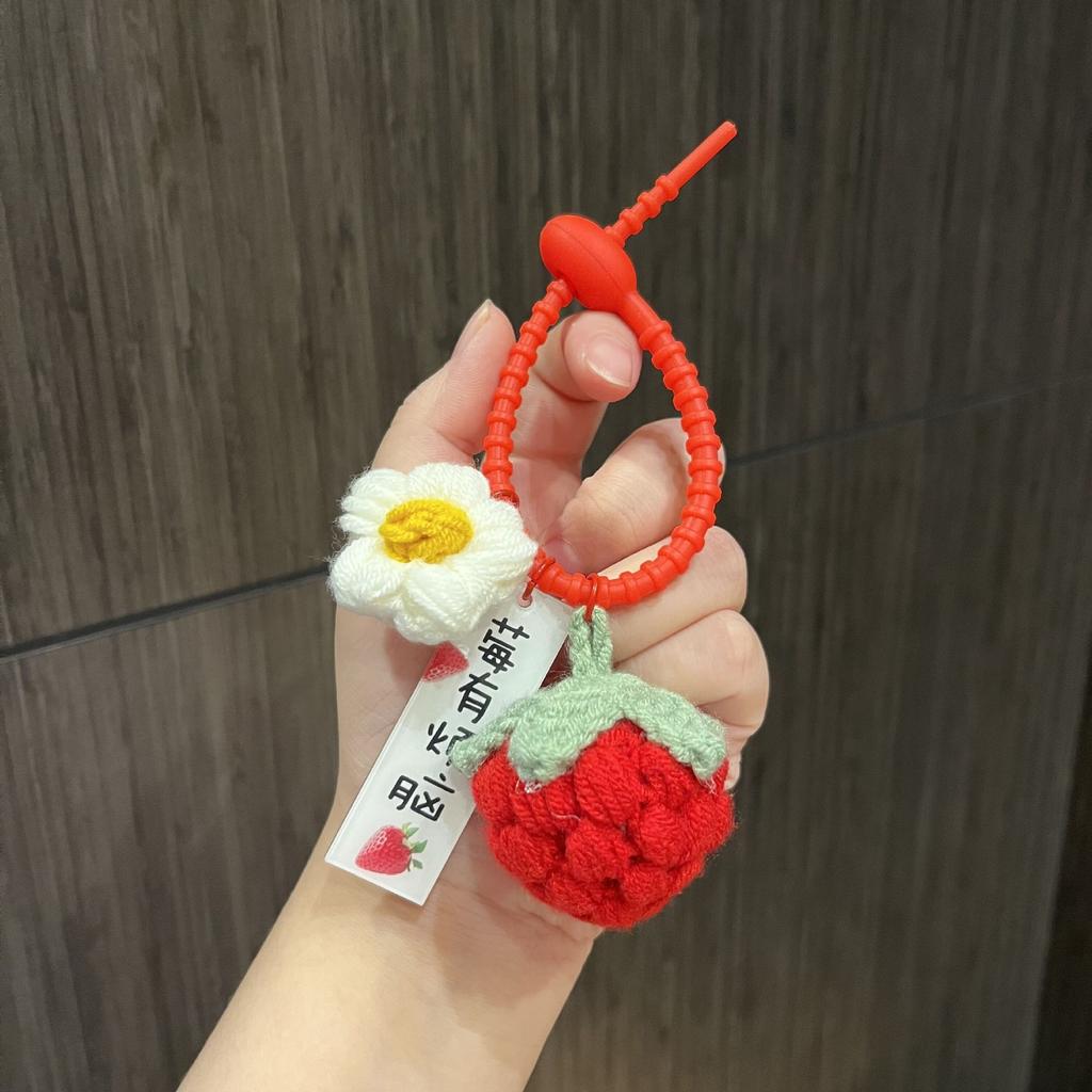 Persimmon Ruyi Good Things Happen Pendant Handwoven Peanut Keychain Good Meaning Bag Couple Keychain