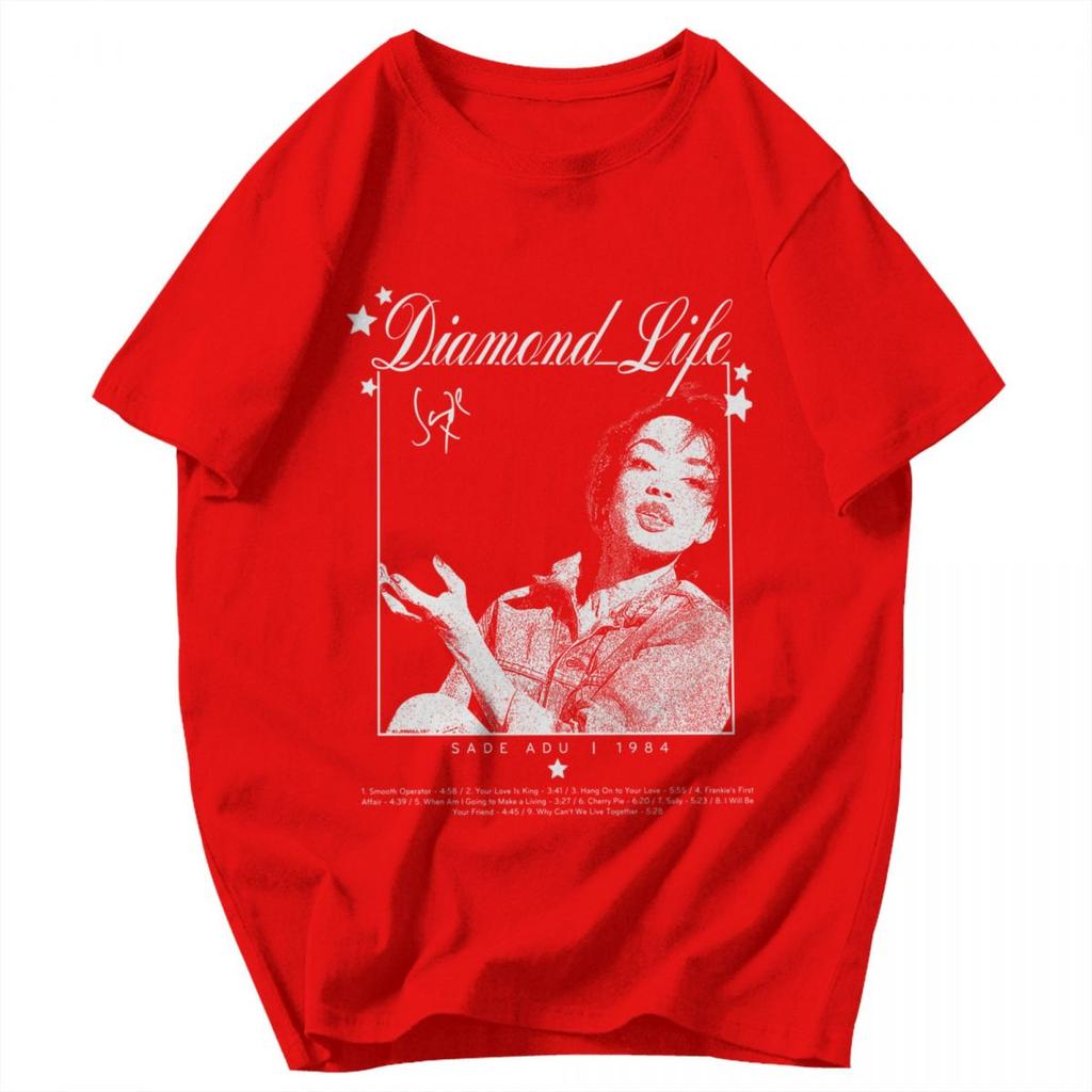 Men T Shirt Diamond Life Folasade Adu Jazz Fans Gifts Pops Y2K Graphic Quality Unisex Clothing T Shirts