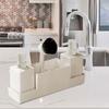 4x Storage Tray Brush Set, Kitchen Dispenser with , Counter Top, Refillable,