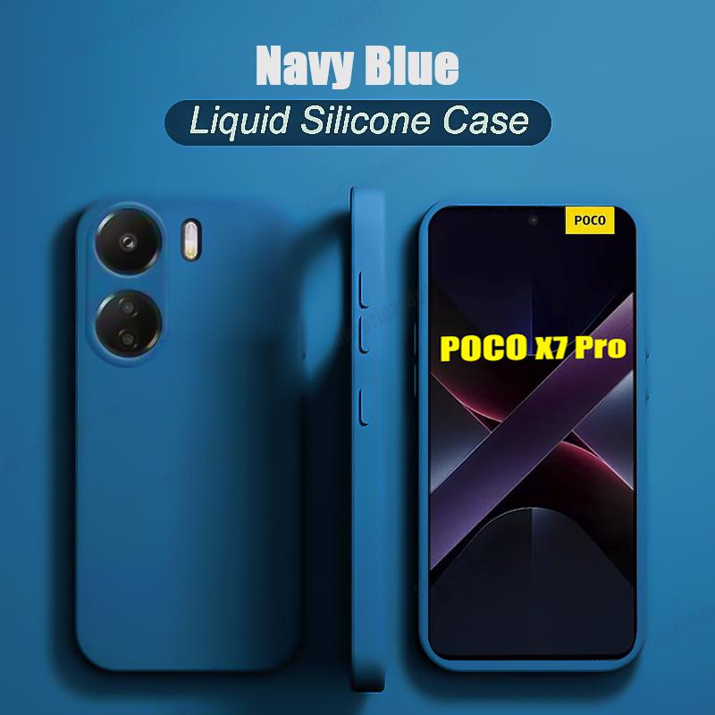 

Жидкий силиконовый чехол для Poco X7 Pro X6 X5 X4 GT X3 NFC Funda для Poco F6 Pro F5 F4 F3 M6 M5S M4 C40 Противоударный мягкий чехол для телефона For Poco X4 GT