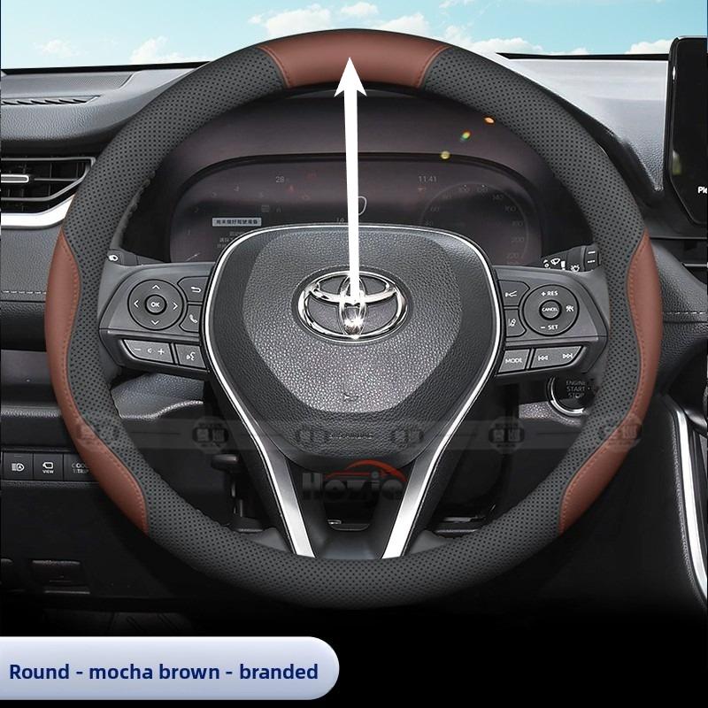 Leather Car Steering Wheel Cover for Toyota Rav4 2014 - 2024 2025 2026 Accessories 38cm Steering Wheels