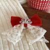 Cloth Velvet Red Bow Hairpin Plush Ancient Style Hairpin Cute Hanfu Hair Sticks  Baby