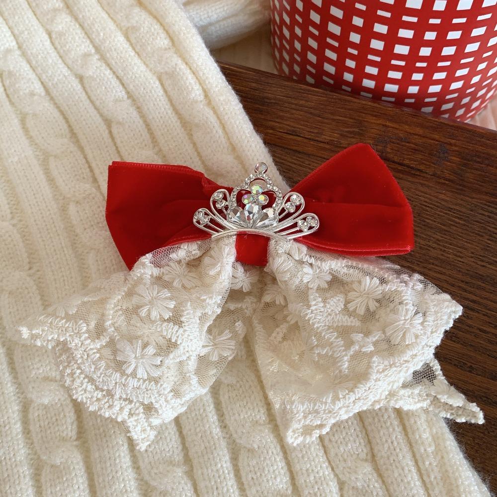 Cloth Velvet Red Bow Hairpin Plush Ancient Style Hairpin Cute Hanfu Hair Sticks  Baby