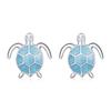 S925 Sterling Silver Blue Turtle Women Earrings