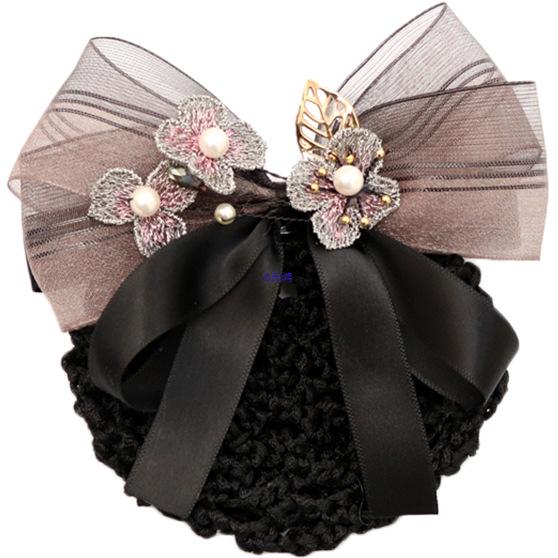 Elegantní síťka na vlasy s mašlí v korejském stylu pro servírku - Profesionální pokrývka hlavy