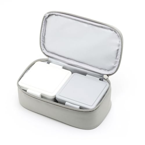 Miyoshi Seisakujyo GEL-COOL Compatible Insulated Single-Tier Lunch Box Case, Gray, W20.5 X D11.5 X H6.5cm (Compatible with Dome M, Square L, and Trian