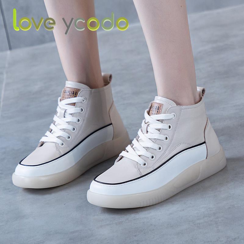 Femei și fete Studenți de primăvară și toamnă, din piele naturală, comode, casual, plate, de dimensiuni mari