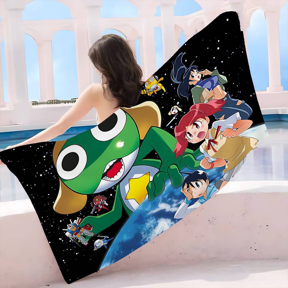 Keroro Frog Cool Gunsou Sergeant Beach Towel Colorful Bath Towels Microfiber Quick Dry Sand Free Beach Yoga Spa Gym Pool
