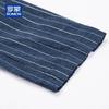 ROMON Men's Spring Autumn Linen Blend Slim Fit Striped Blazer