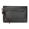 New COACH Pouch Coated Canvas With Smooth Leather Wrist Bag Clutch Tubas Men's Charcoal Black Monogram 39763-N3A
