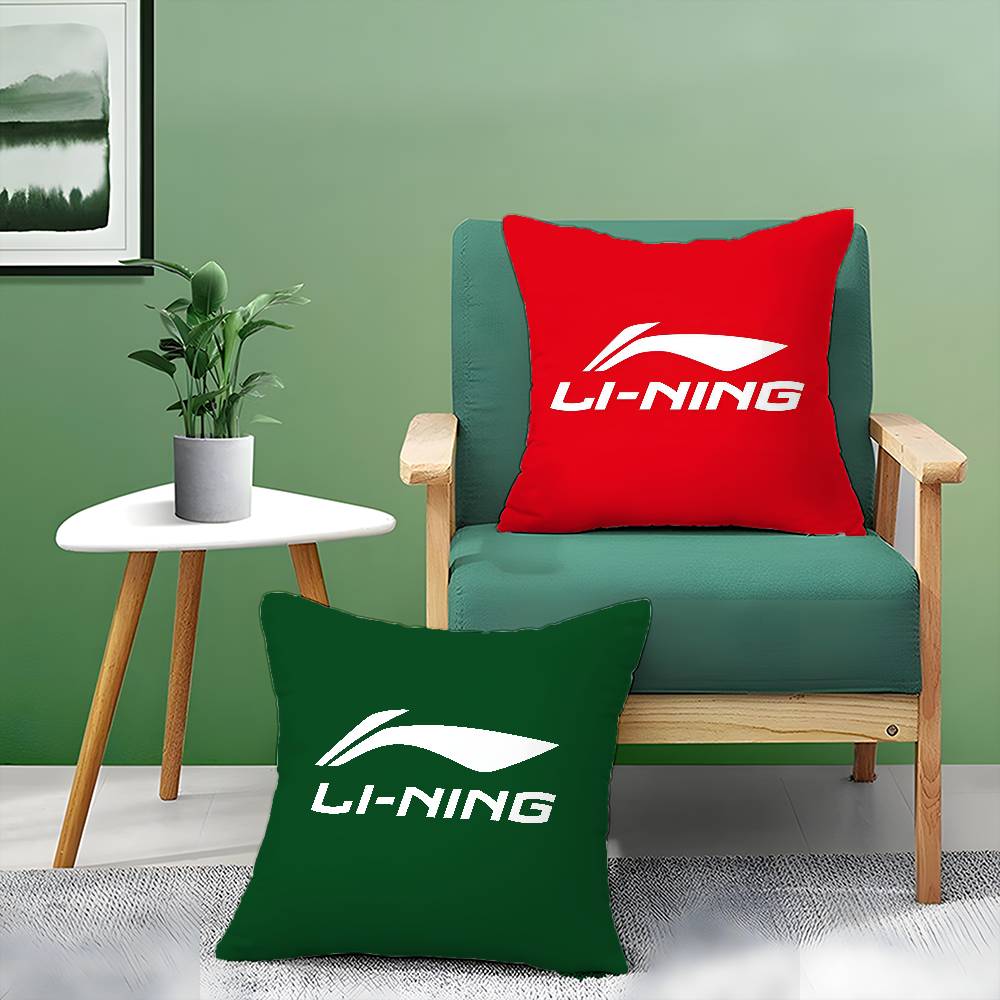 Classic Sports Prints Li-Ning-A Pillow Case Anti-dustmite Pillowcase Invisible Zipper Silky Short Plush Sofa Cushion Cover