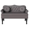 Chesterfield Bench with Cushions Gray 120.5 x 65 x 75 cm Faux Leather