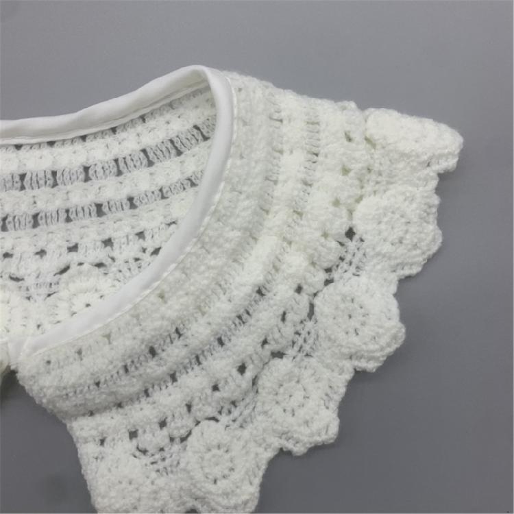 Multifunctional Detachable Fake Collar Kids Girls Knitted Flower Mini Shawl Wrap
