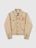Full Of Ssun Circle Denim Jacket (Beige)