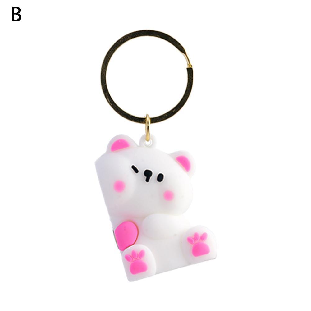 1Pair Cute Resin Bear Couple Magnetic Keychain Cartoon Animal Doll Bag Pendant Kawaii Key Chains Gifts Lovers Ornaments