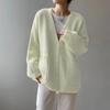 Cardigan a Maglia Larga da Donna - Primavera/Autunno 2026, Stile Coreano, Colore Unito, alla Moda e Casual