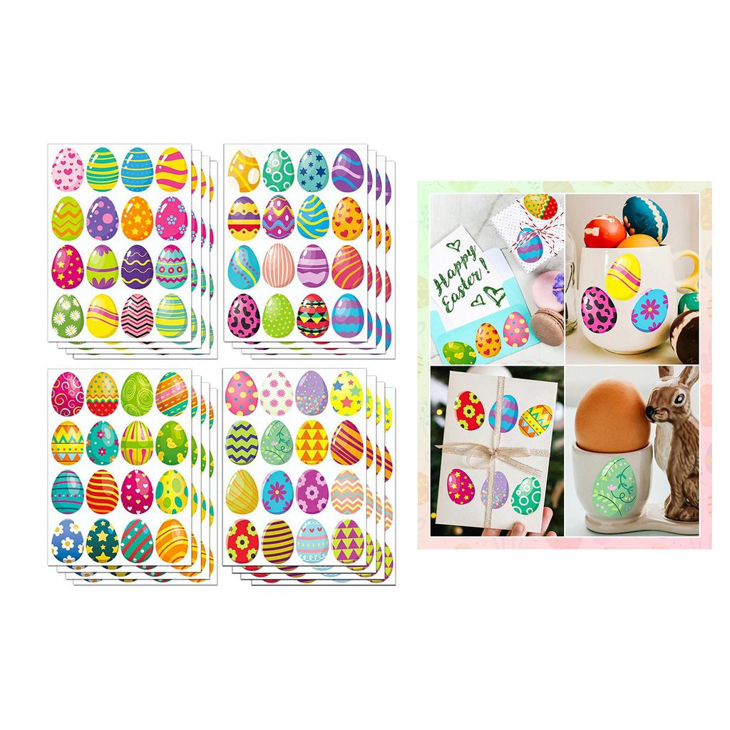 256 Counts Eggs Sticker Festival Party Decoration Sticker Wrapping Sticker for Packaging Journal Planner Phone Case