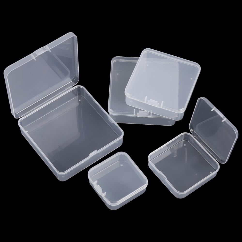 Square Round Plastic Transparent Storage Box Small Items Sundries Organizer Case Jewelry Beads Container Box Tools Accessories