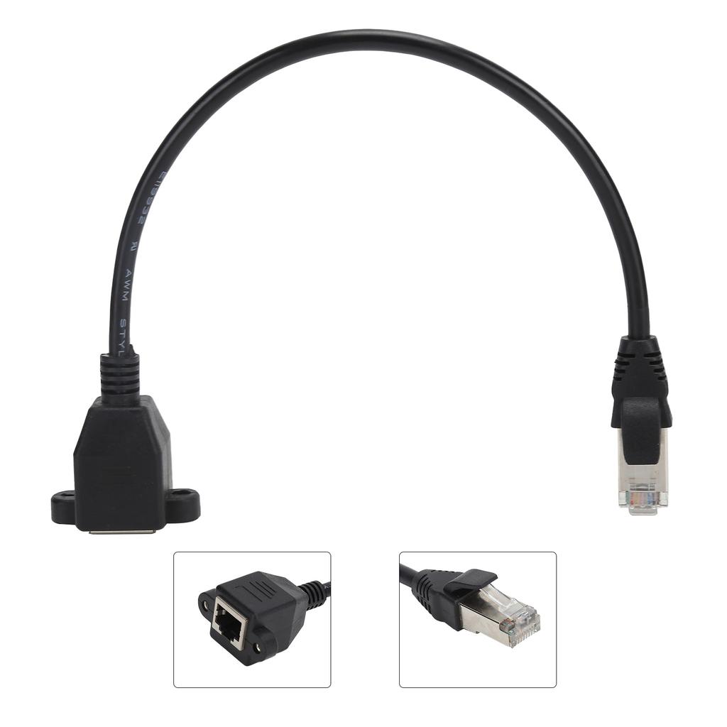 Netzwerkkabelverlängerung Stecker auf Buchse Mit Schraubloch Fixierbarer Adapterkabel für LAN-Netzwerkkomponenten