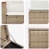 Sofa Set 5 pcs. Beige and Cream White Poly Rattan and Steel