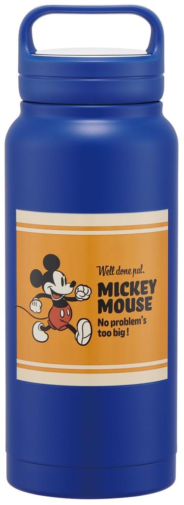 Skater Stainless Steel Mug with Insulated Water Screw Disney Mickey Mouse Handle, 800ml, Bottle, Handle, Design, STSC8-A