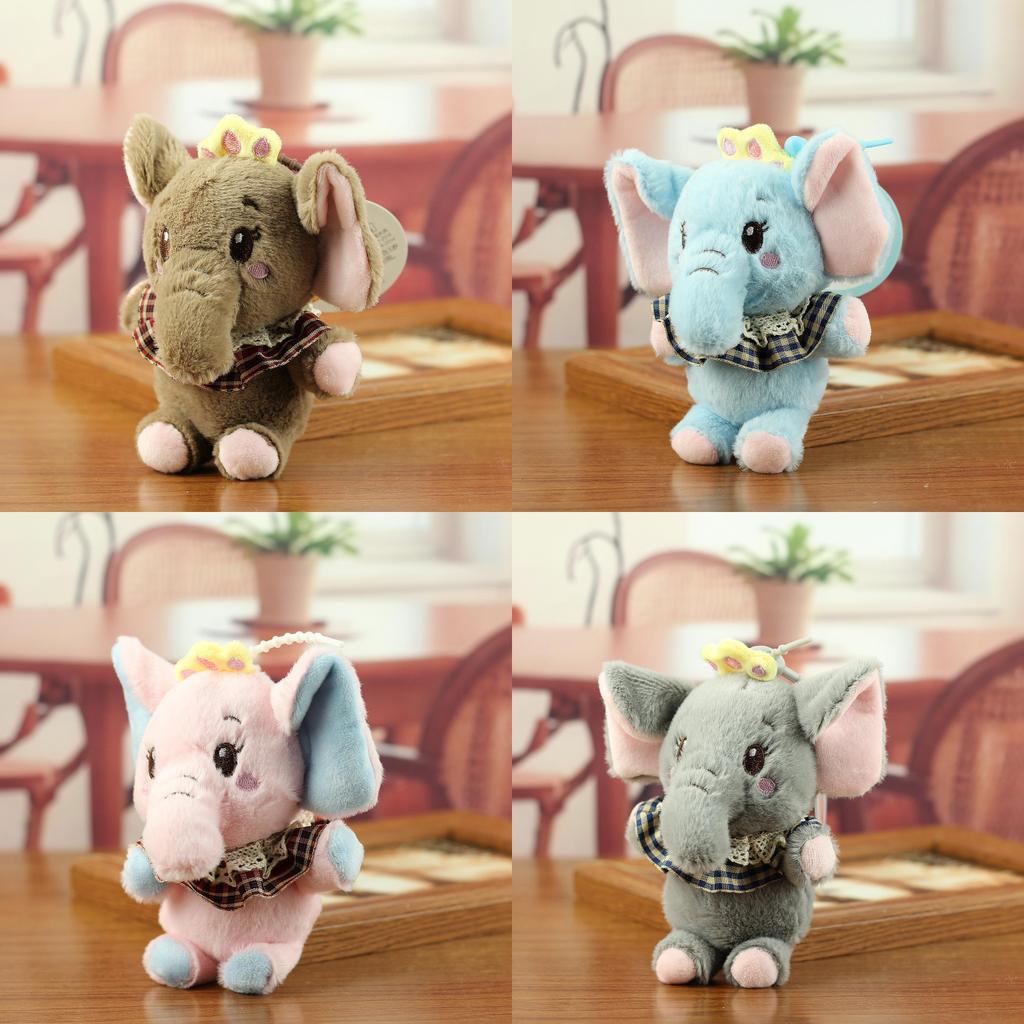 Plush Elephant Keychain With Cute Bowtie Soft Toy For Bag Decoration And Gift