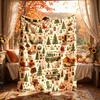 1pc Vintage Camping Caravan Themed Flannel Blanket - Large Size, Soft, Lightweight, and Warm, Suitable for All Seasons - Perfect for Bed, Sofa, Office