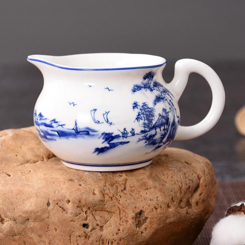 Blue & White Porcelain Tea Pitcher Gong Dao Bei 170ml for Kung Fu Tea Sets