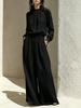 Women's 2 Piece Long Sleeve Top and Wide Leg Pants Set Cotton Linen Casual Outfit
