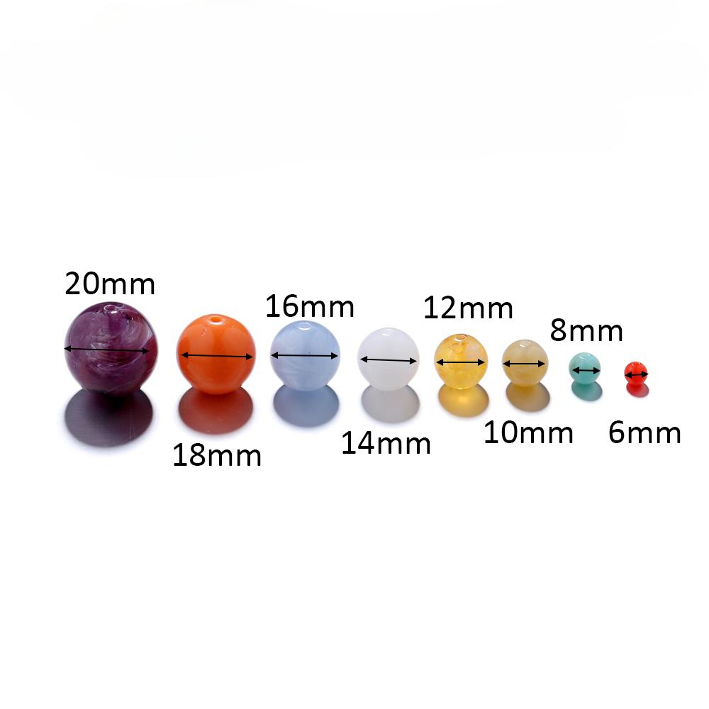 100-200Pcs Colorful Round Imitation Natural Stone Bead Loose Spacer Bead For DIY Necklace Bracelet Jewelry Making Supplies