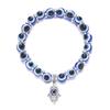 Evil Eye Bead Bracelet Blue Eye Hamsa Beaded Charm Stretch Bracelet Hand of Fatima Turkish Lucky Evil Eye Bracelet
