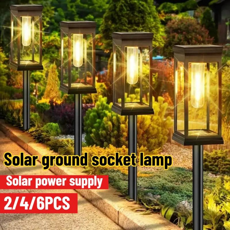 2/4/6Pcs Solar Lawn Lights With IP44 Splash-Proof Rating They Come With LED Courtyard Ground Plugs And Christmas Halloween Decorations