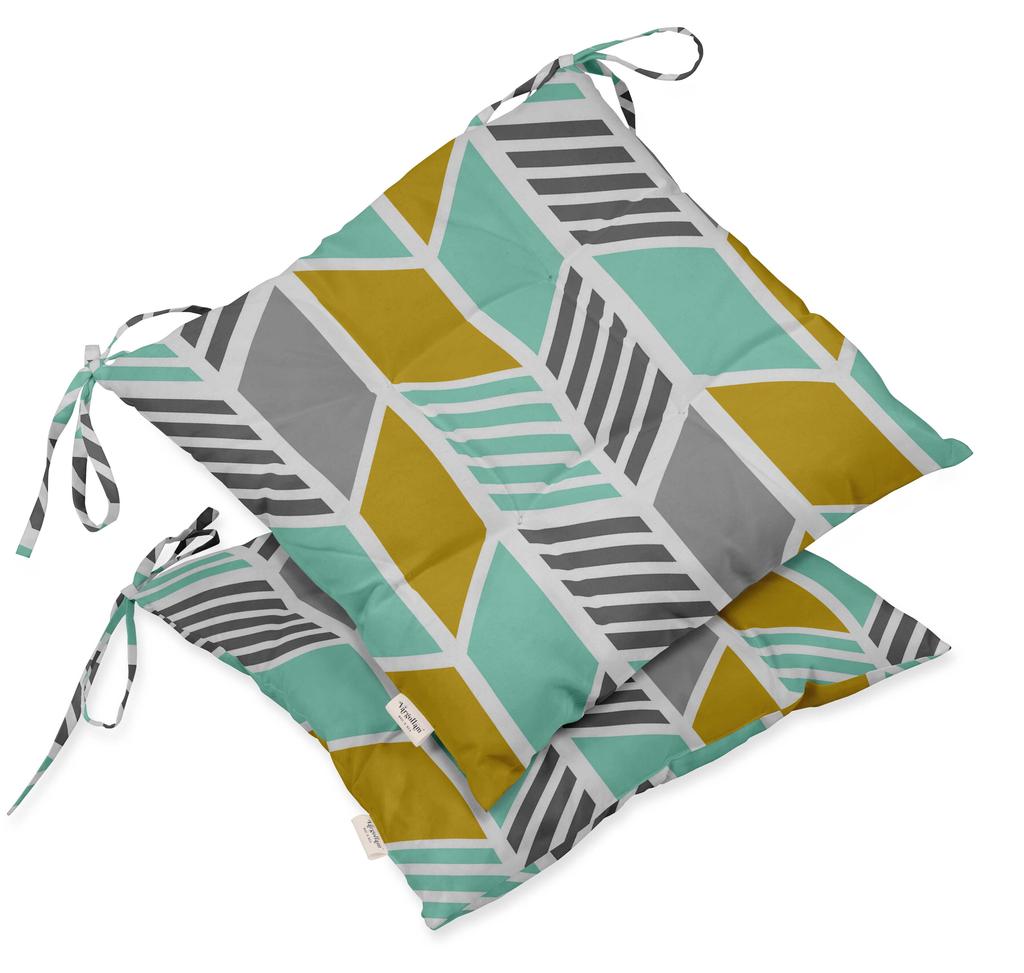 Vargottam Indoor Outdoor Tufted Printed Square Seat Patio Cushion Set Of 2 Water Resistant Patio Furniture Seat Cushion 19,inches, Purple |