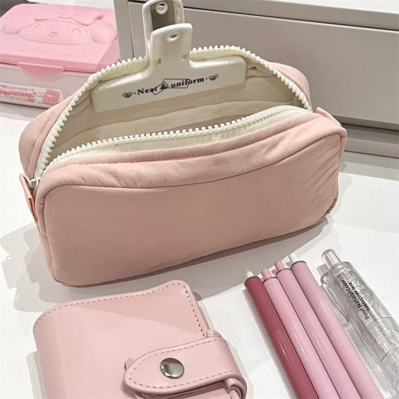 Colorful Large Capacity Square Pencil Case - Fresh, Simple, High-Value Student Stationery Storage Bag Collection
