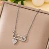 Women's Silver Titanium Steel Necklace with Micro-Inlaid Zircon - Elegant, Durable Clavicle Chain Jewelry