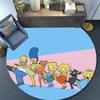 The Simpsons Cartoon Poster Pattern Round rug,Carpet Rug for Living Room Bedroom Playroom ,Non-slip Floor Mat,Holiday Gifts and Birthday Gifts.