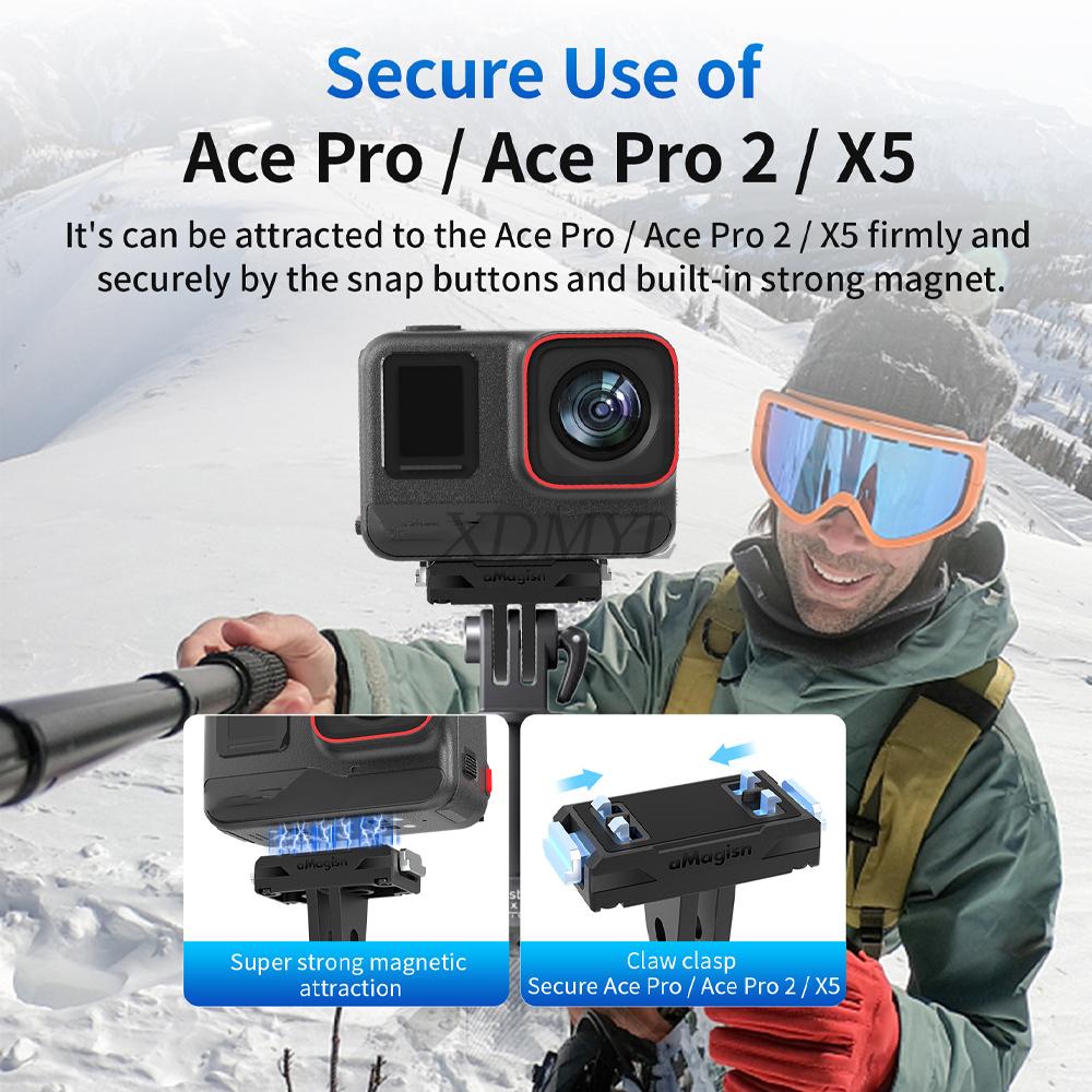 Magnetic Adapter For Insta360 X5 Quick Release Base Mount For Insta360 Ace/Ace Pro/Ace Pro 2 Camera Holder Bracket Accessories