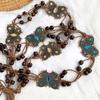 Bohemian Style Butterfly Water Diamond Woven Ethnic Style Wooden Bead Women'S Belt Casual Vacation Style Waist Rope