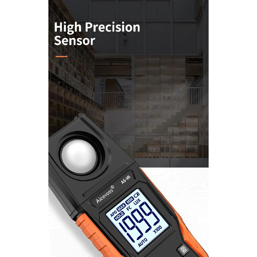 Aicevoos Digital Illuminance Meter,High Precision Handheld Light Meter,Luxmeter Luminance Lux Test,Illuminance Tester,Lux Meter