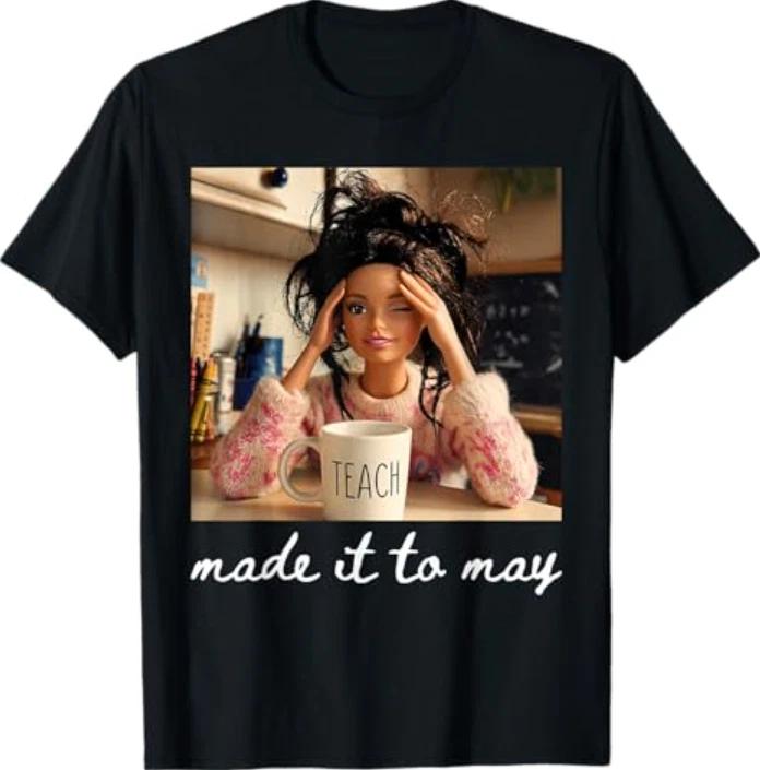 Schuljahresende Geschafft bis Mai Lustiges Letzter Schultag Lehrer Meme T-Shirt