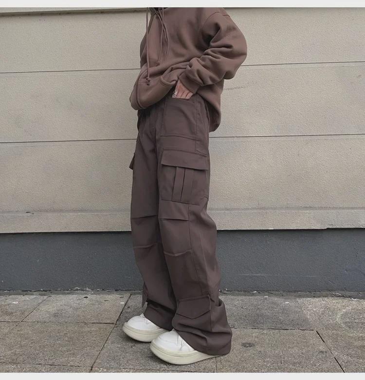 Unisex Svarta Lösrakna Casual Overaller med Flera Fickor