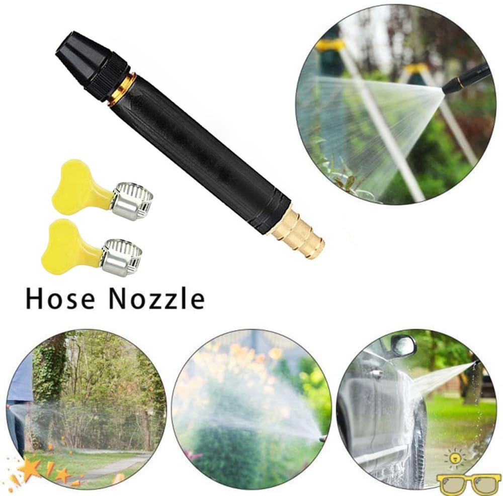 Alloy Tower Type High Pressure Water Gun with Two Hose Clamps Durable Metal Construction for Garden and Cleaning Use