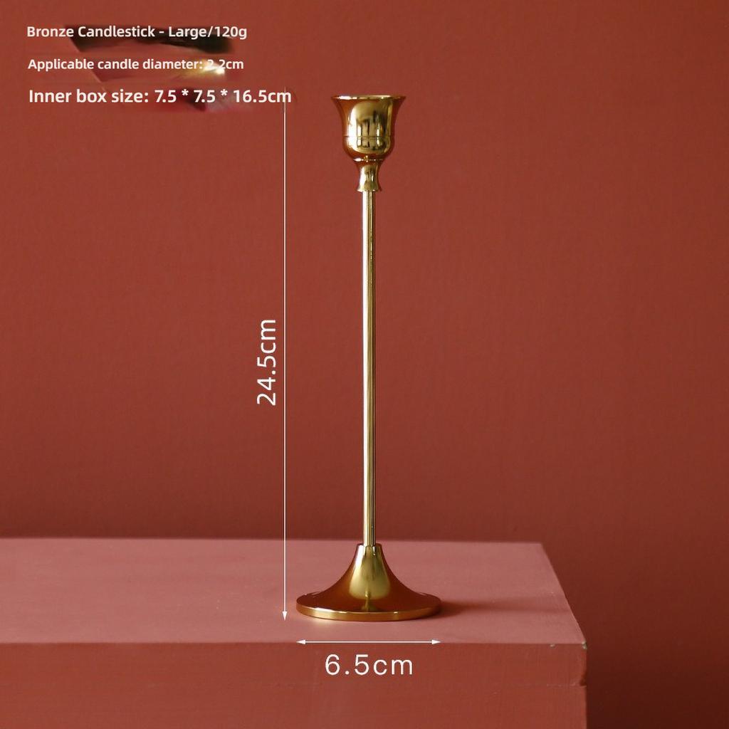 Gold Metal Pillar Candle Holder for Candles for Candles, Table Design Candlesticks Tabletop Decorative Home Dining Centerpiece