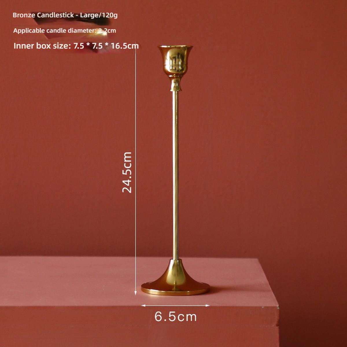 

Gold Metal Pillar Candle Holder for Candles for Candles, Table Design Candlesticks Tabletop Decorative Home Dining Centerpiece