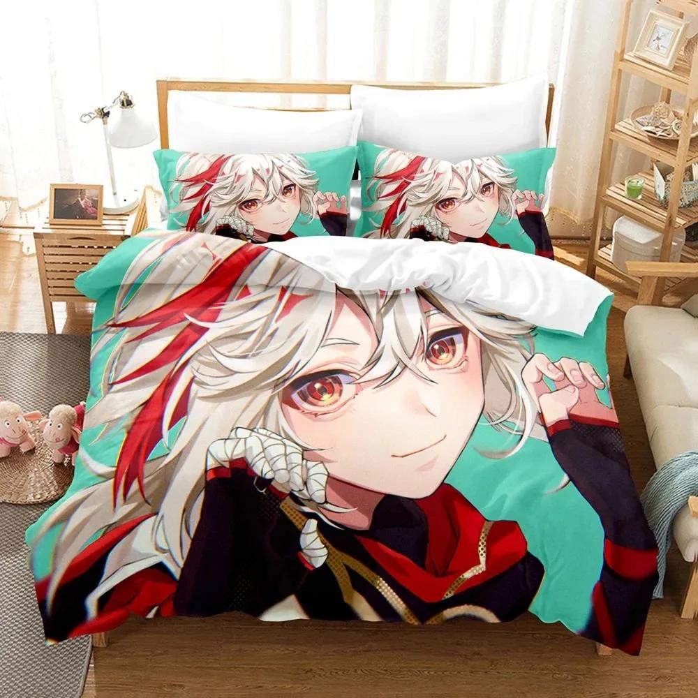 3D Druck Anime Genshin Impact Spiel Bettwäsche Set Doppel Twin King Bettbezug Bettdecke Kissenbezug Jungen Mädchen Erwachsene Schlafzimmer