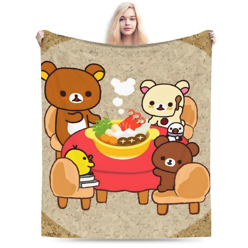 Rilakkuma Korilakkumas Blanket Quality Super Soft Throw Blanket Winter Boy Girl Couch Bed Aesthetic Bedspread