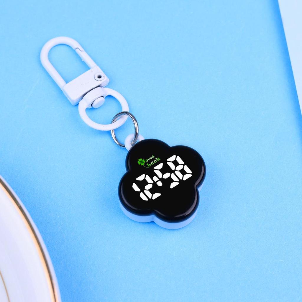 In-Stock Four-Leaf Clover Keychain Watch: Children's Backpack Pendant & Student Exam Time-Telling Electronic Watch