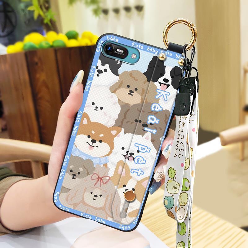 Durable Back Cover Phone Case For Itel A25/A35/A25 Pro Wrist Strap Lanyard Ring Kickstand Protective Shockproof Cartoon